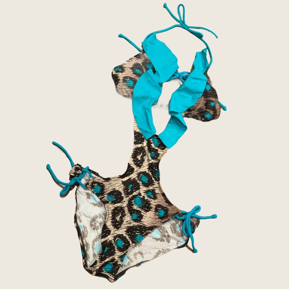 Apollo one piece leopard print bathing suit